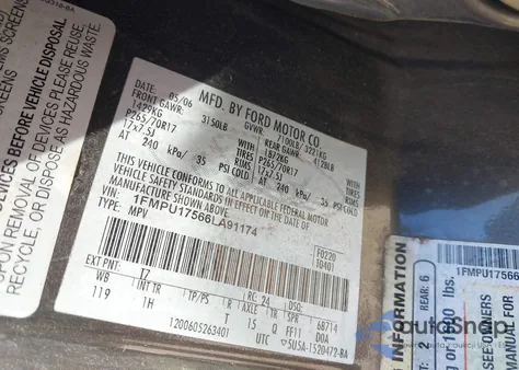 2006 Ford Expedition Eddie Bauer/King Ranch z USA, uszkodzony, nr VIN 1FMPU17566LA91174